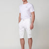 Men's relaxed fit Carpenter denim shorts in white