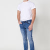 Slim fit long pants with five pockets and one ticket pocket for Men