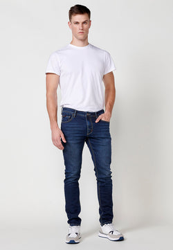 Pantalons texans slim cinc butxaques home blau fosc - Koroshi 2511PT15