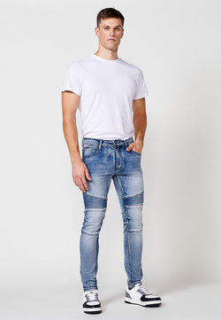 Jeans biker skinny da uomo azzurri - Koroshi 2511PT20