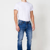 Long straight regular fit denim pants with pockets for Men