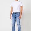 Regular fit straight denim long pants for Men