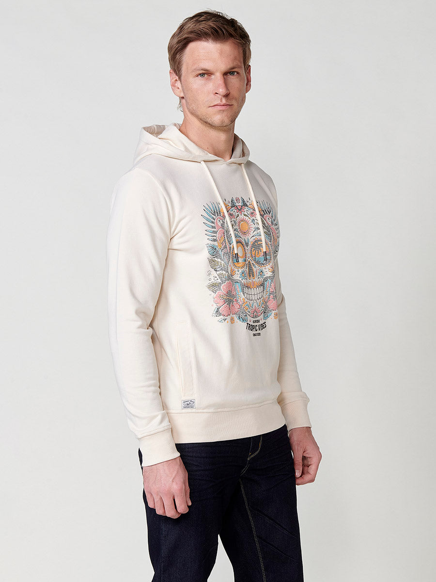 Sudadera capucha estampado calavera hombre crudo - Koroshi 2511SU19