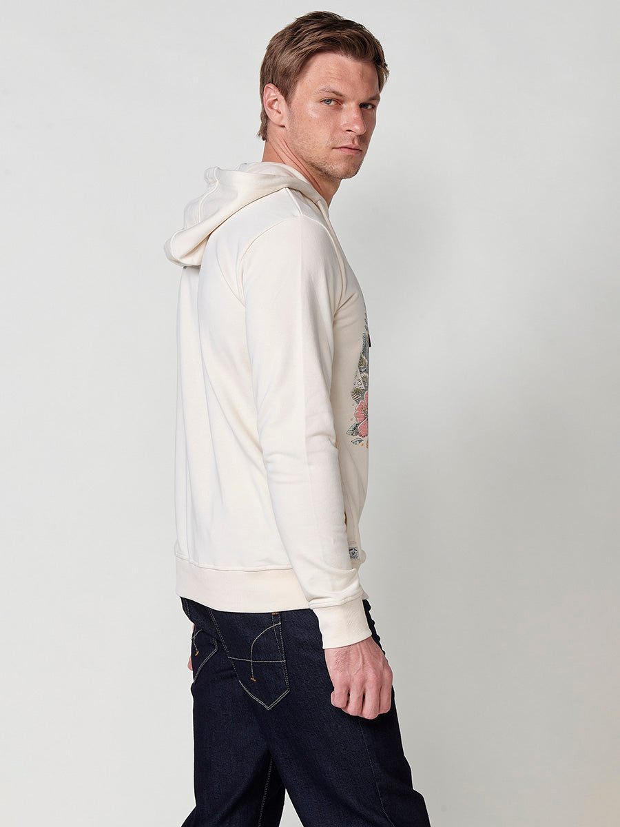 Sudadera capucha estampado calavera hombre crudo - Koroshi 2511SU19