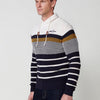 Pull rayé en tricot de coton à manches longues et col rond pour hommes