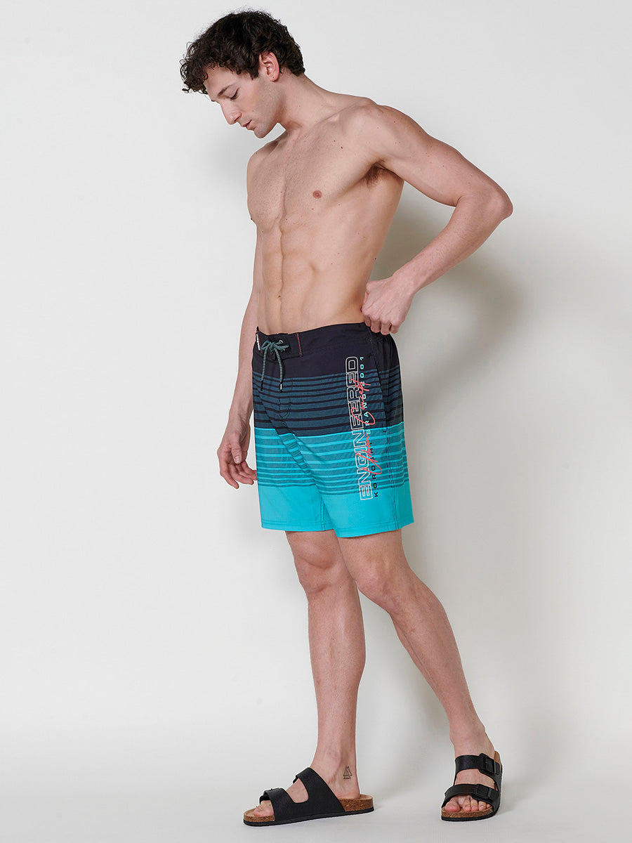 Costume da surf da uomo a righe menta - Koroshi 2511WA06