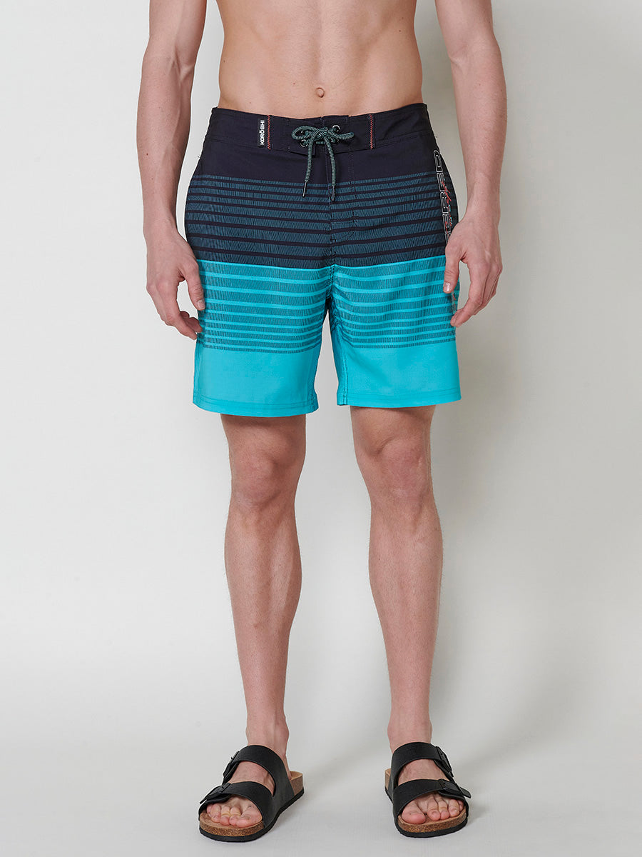 Costume da surf da uomo a righe menta - Koroshi 2511WA06