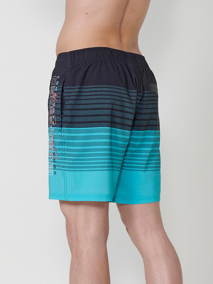 Costume da surf da uomo a righe menta - Koroshi 2511WA06