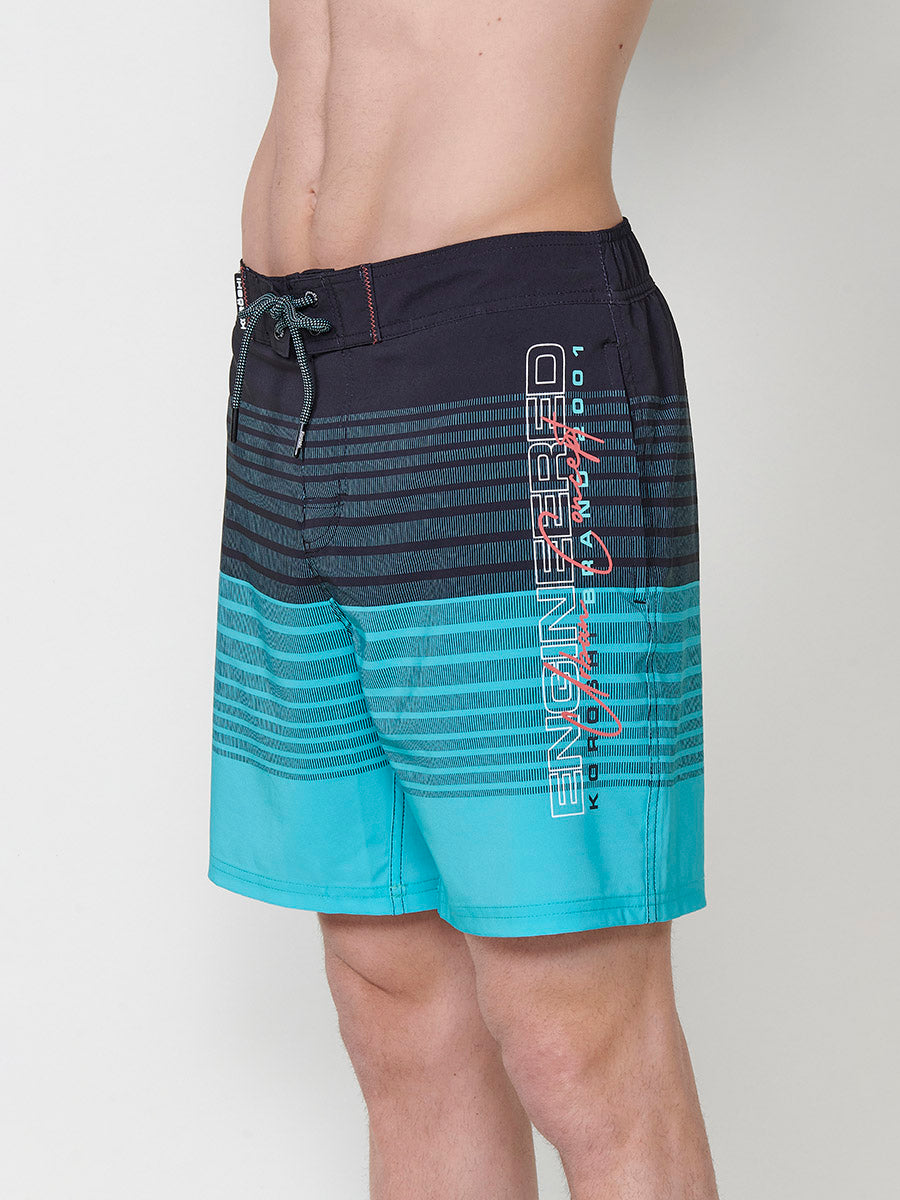 Costume da surf da uomo a righe menta - Koroshi 2511WA06