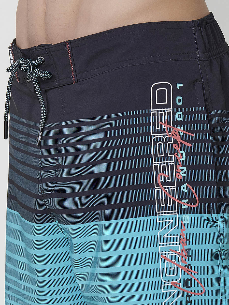 Costume da surf da uomo a righe menta - Koroshi 2511WA06
