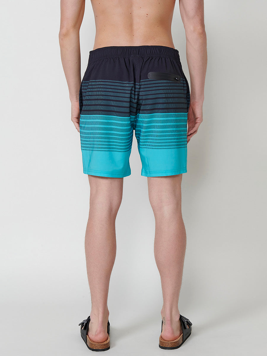 Costume da surf da uomo a righe menta - Koroshi 2511WA06