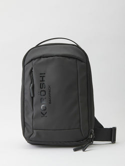 Black men's shoulder bag with pockets - Koroshi 2511ZA06