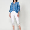 Brusa d'efecte denim lleuger per a dona