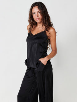 Blusa senza spalline da donna in raso tinta unita con scollo a V - Koroshi 2512BL86