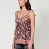 Blouse noire en satin fluide pour femme