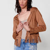 Open jacket finished with fringes with front details for Women
