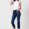 Slim push up jean pants for women dark