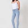 Push Up Slim Jeans Long Pants with Pearl Details on the Sides for Women