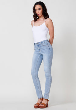 Hellblaue schmale Push-up-Jeanshose für Damen – Koroshi 2512PT14