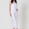 Long pants with cuffed finish, slim jeans with embroidered details and glitter on the front pockets for Women