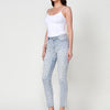 Mid-rise, five-pocket, slim-fit stretch jeans with zipper closure and metal button with animal print for Women