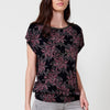 Short sleeve flower print t-shirt for women