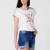 Short sleeve t-shirt, flamé structure for women