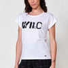 Women's T-shirt with "Wild" Embroidery in white