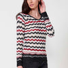 Maglione da donna a maniche lunghe in tricot con scollo a V