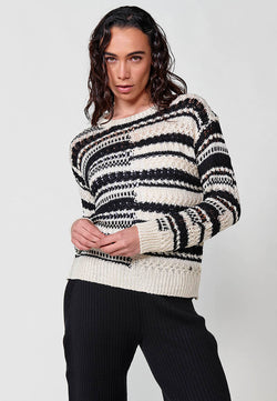 Jersei de tricot amb coll rodó màniga llarga dona negre - Koroshi 2512TR09