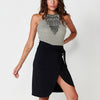 Short Knitted Dress with Bow for women