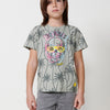 Camiseta de Niño de Algodón con Estampado de Calavera y Palmeras