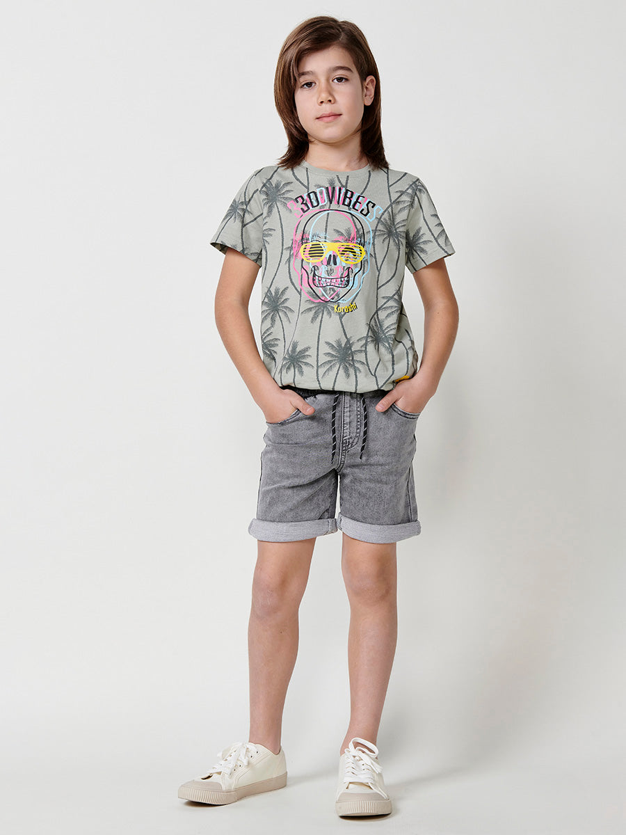 Koroshi T-shirt à manches courtes en coton avec imprimé à rayures Koroshi T-shirt à manches courtes en coton avec imprimé à rayures