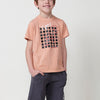 Short Sleeve T-shirt with Front Print in Orange for Boys