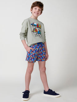 Bañador niño tipo short calaveras multicolor - Koroshi 2514WA01