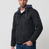 Veste pour hommes avec capuche, poches et fermeture éclair sur le devant. Fabriqué en coton 100% résistant et respirant.