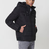 Chaqueta cazadora acolchada hombre  cuello alto,  capucha, y bolsillos