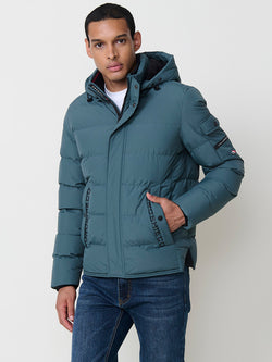 Doudoune matelassée à capuche pour homme bleu - Koroshi 2521JA57
