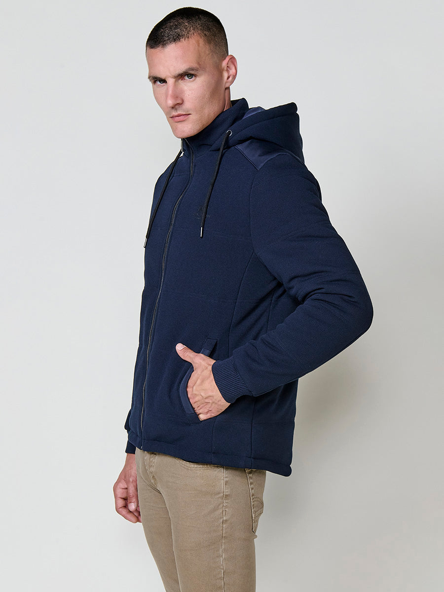 Cazadora acolchada con capucha hombre azul marino - Koroshi 2521JA79