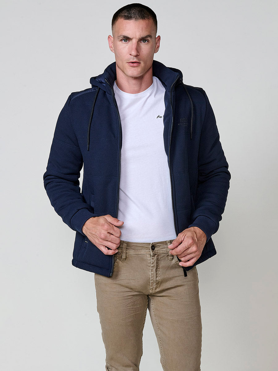 Cazadora acolchada con capucha hombre azul marino - Koroshi 2521JA79