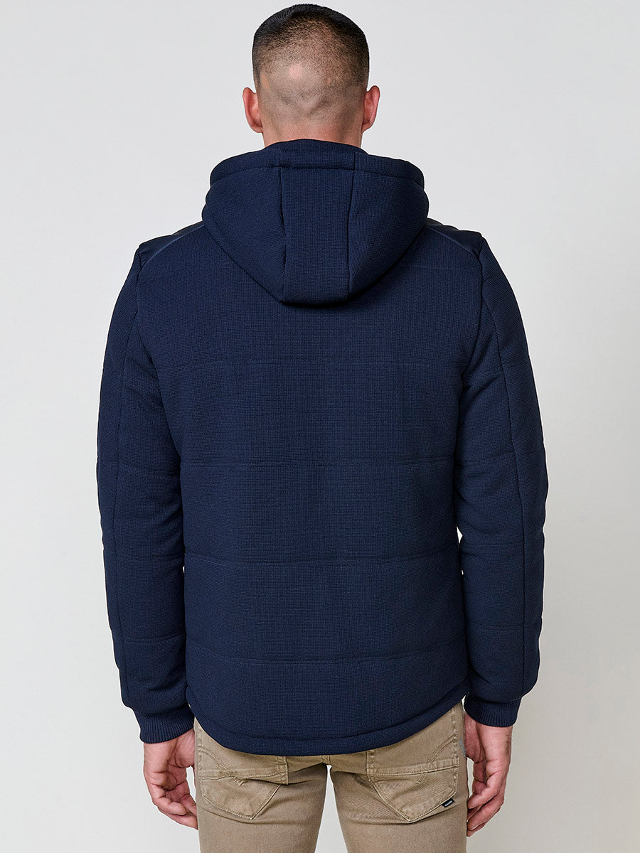 Cazadora acolchada con capucha hombre azul marino - Koroshi 2521JA79