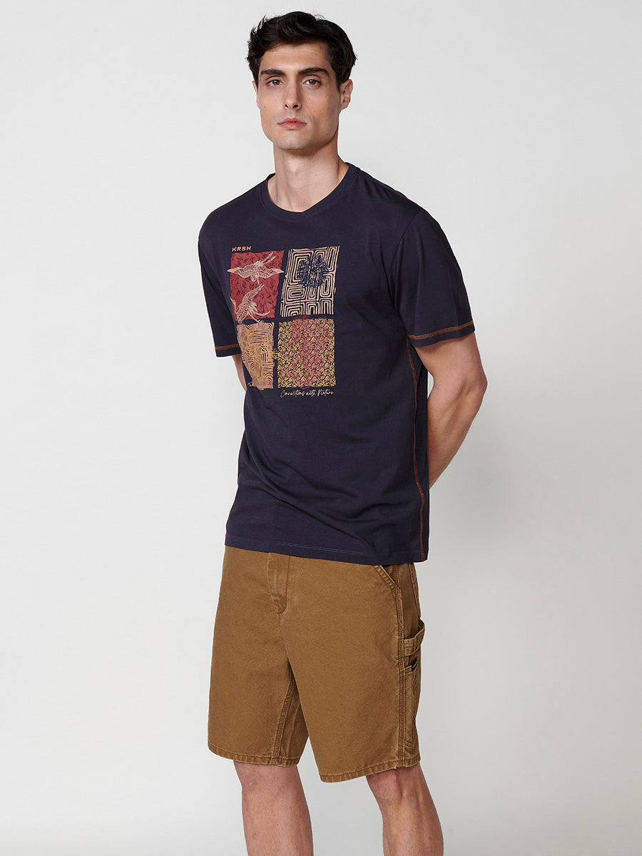 Herren-T-Shirt mit Frontprint und Rundhalsausschnitt