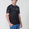 T-shirt homme noir en coton avec imprimé devant et col rond