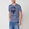 T-shirt Homme Col Rond Imprimé Sur Le Devant En Coton Indigo