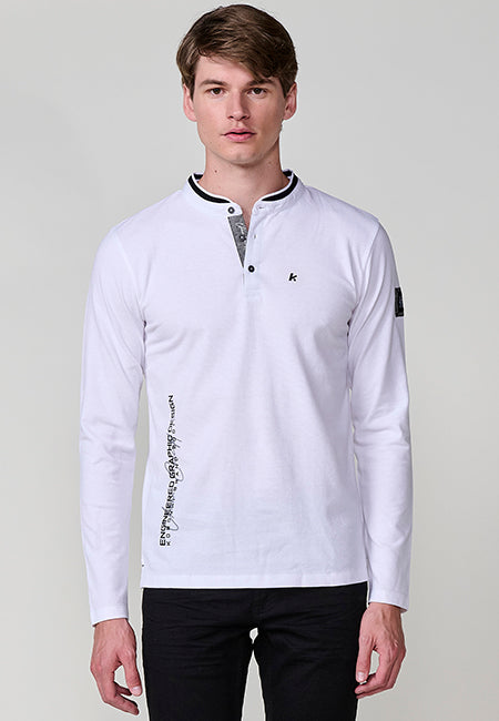 Men's polo shirt long sleeve cotton baker collar – Koröshi