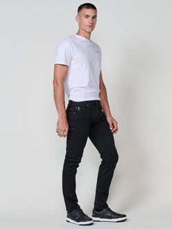 Herren-Stretchjeans mit normaler Passform, Schwarz – Koroshi 2521PT01