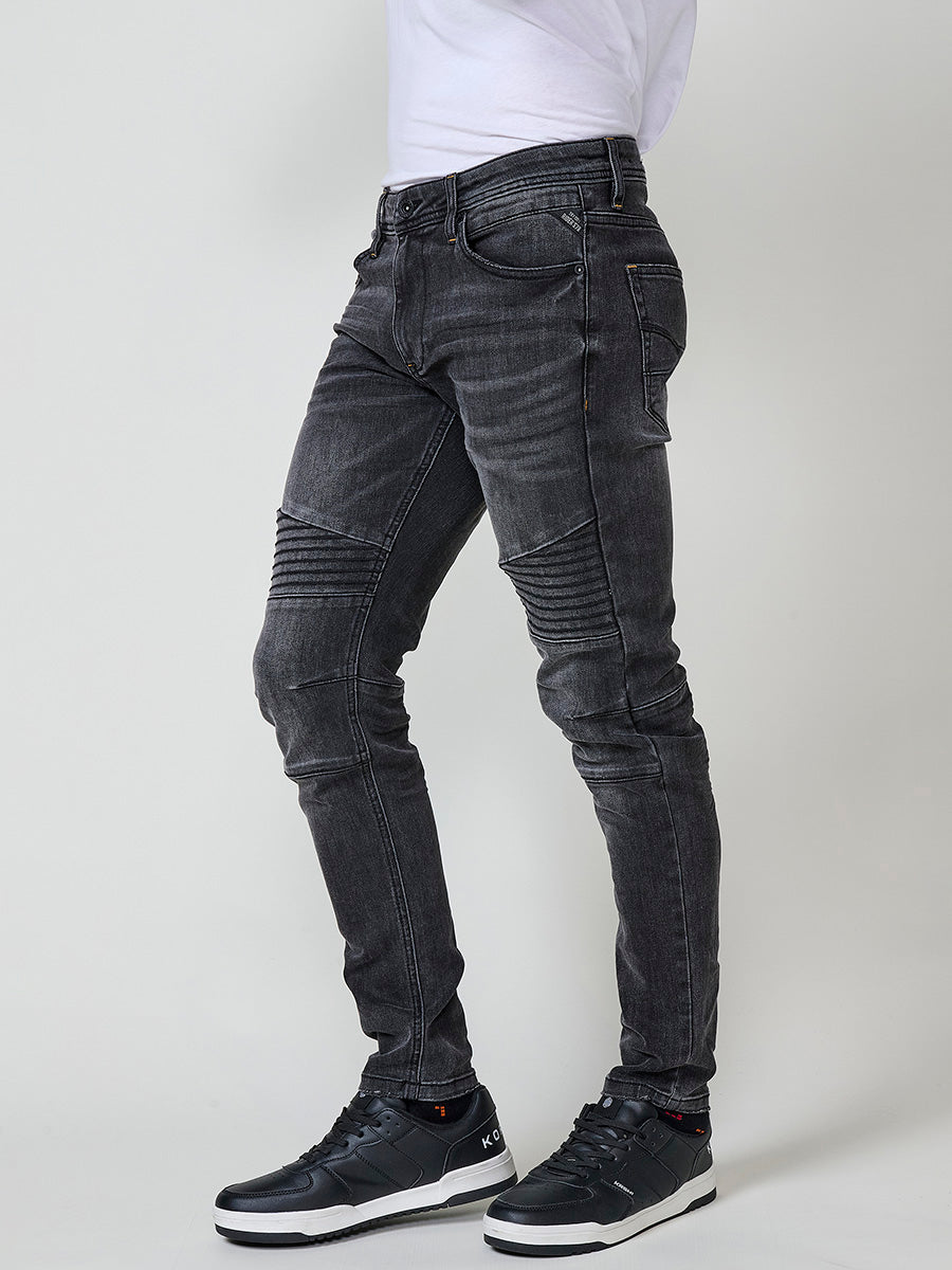 00's coating damage biker skinny 黒 エディ Pantalón Biker Skinny Fit Hombre Negro | Koroshi – Koröshi
