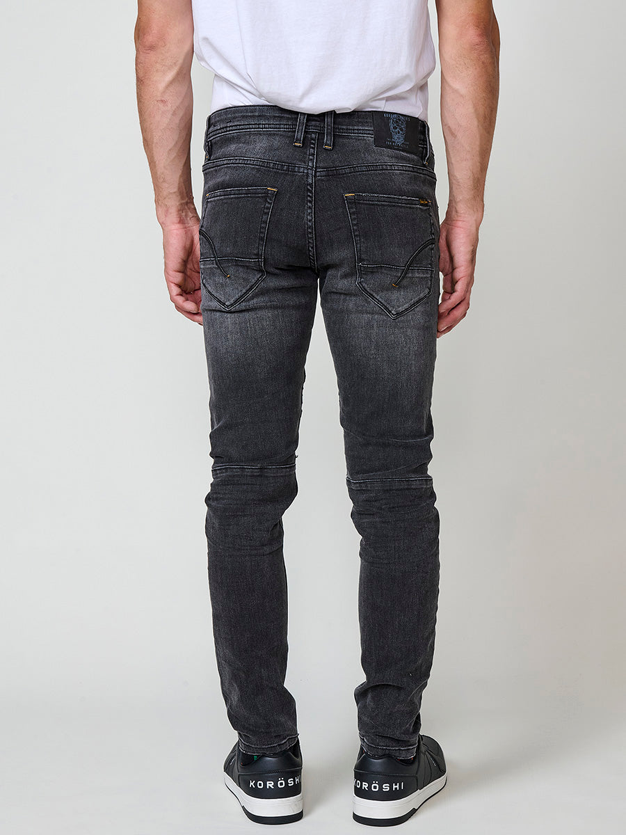 Pantalón Biker Skinny Fit Hombre Negro | Koroshi – Koröshi