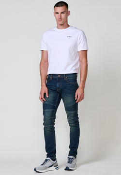 Jeans biker skinny fit hombre azul oscuro - Koroshi 2521PT24