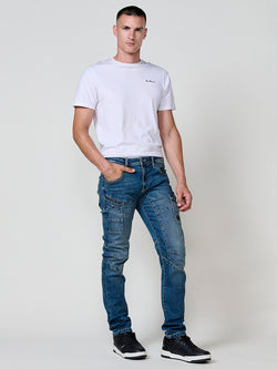 Jeans da lavoro da uomo vestibilità regolare blu medio - Koroshi 2521PT36